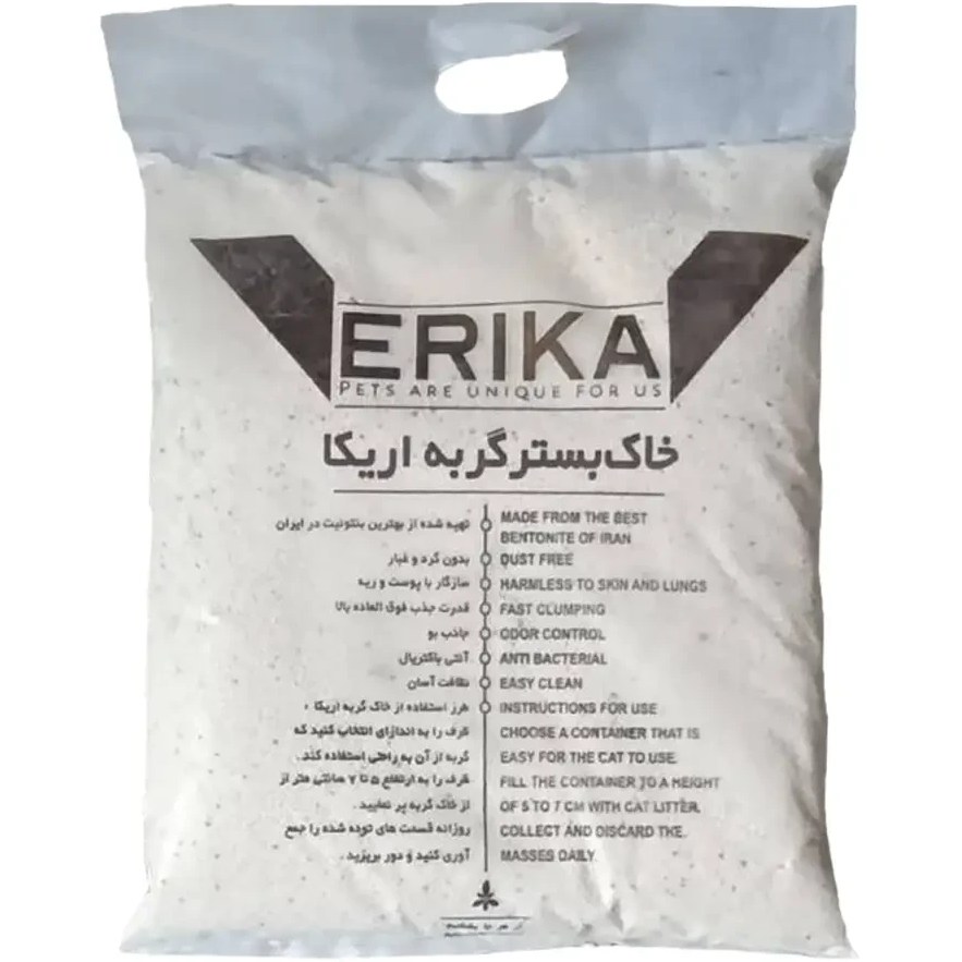 خاک بستر گربه اریکا مدل آنتی باکتریال وزن ۱۰ کیلوگرم